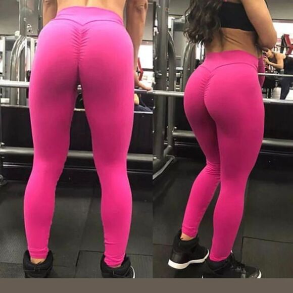 Women Leggings Booty Scrunch Round High Waist Butt Yoga Legging Fitness Pants - Picture 7 of 10